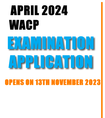 APRIL 2024 WACP EXAM APPLICATIONS